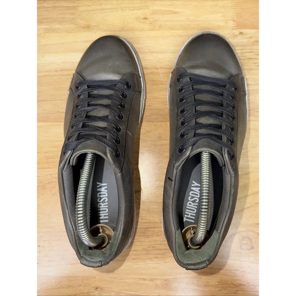 Thursday Everyday Leather Casual Sneakers Shoes Designed Distressed Gray Men's 7
